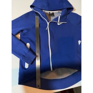 Nike Hoodie Medium Adult Blue Asymmetric Full Zip Sweatshirt Training, EUC